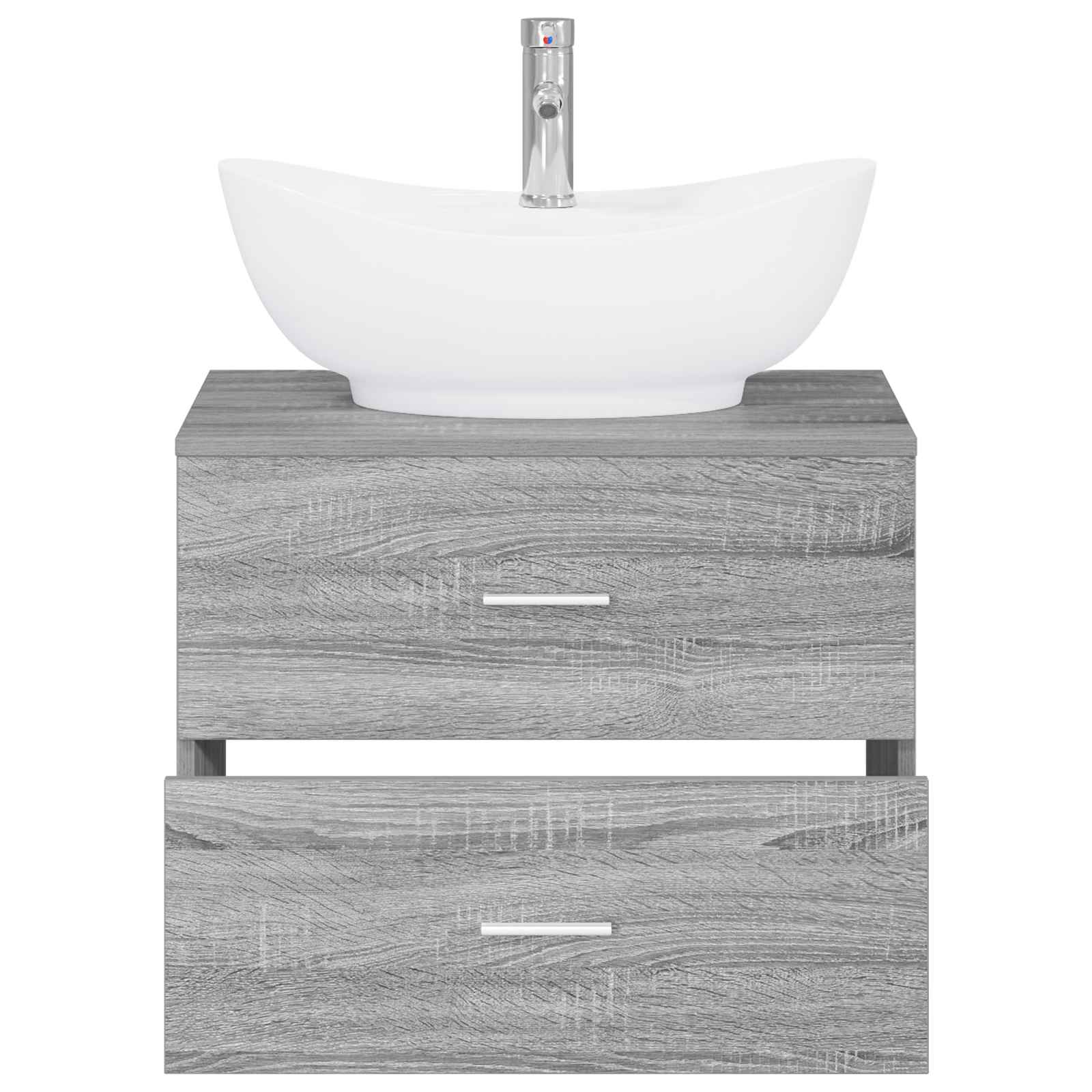 Badezimmermöbel-Set Grau Sonoma Holzwerkstoff