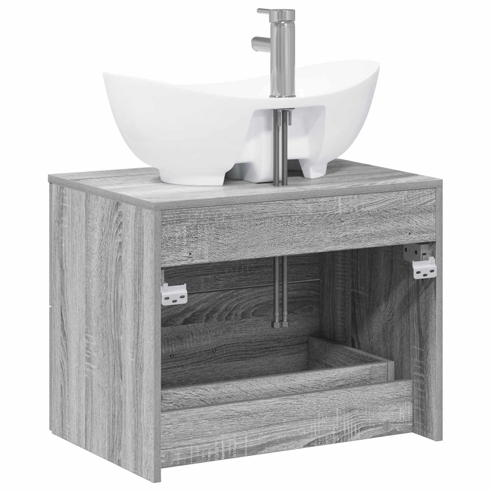 Badezimmermöbel-Set Grau Sonoma Holzwerkstoff