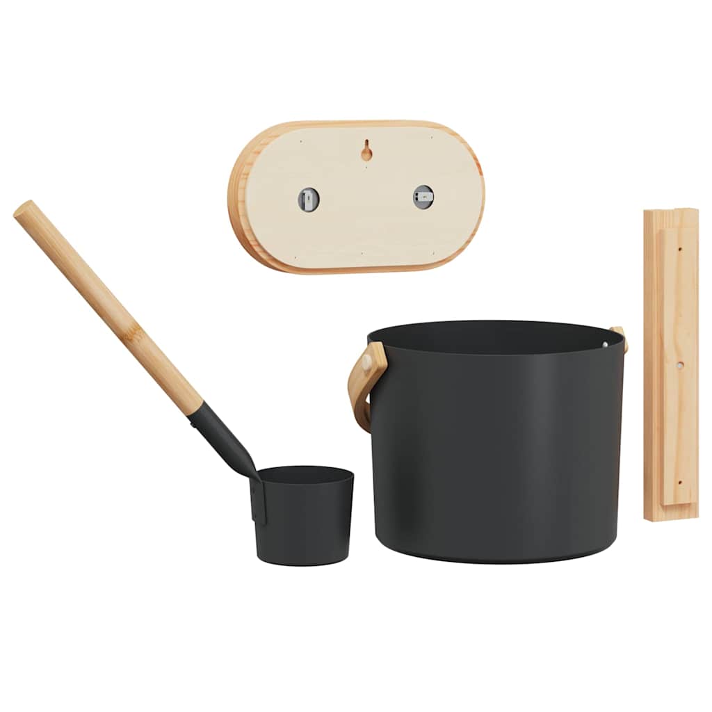 Sauna Zubehör Set 4 Stk. Schwarz
