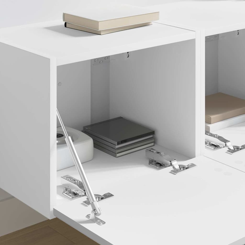 TV-Wandschrank 2 stk. Weiß Holzwerkstoff