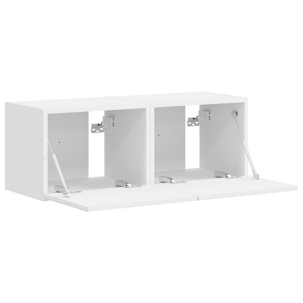 TV-Wandschrank 2 stk. Weiß Holzwerkstoff