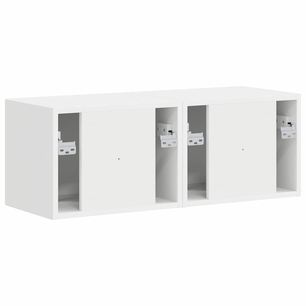 TV-Wandschrank 2 stk. Weiß Holzwerkstoff