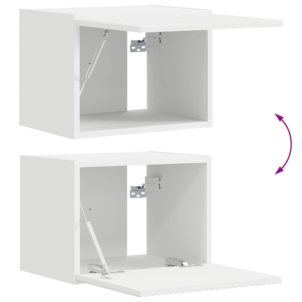 TV-Wandschrank 2 stk. Weiß Holzwerkstoff