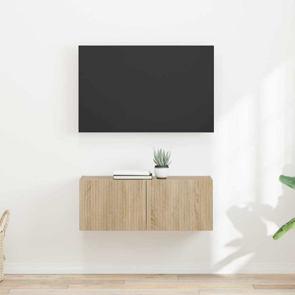 TV-Wandschrank 2 stk. Sonoma Holzwerkstoff