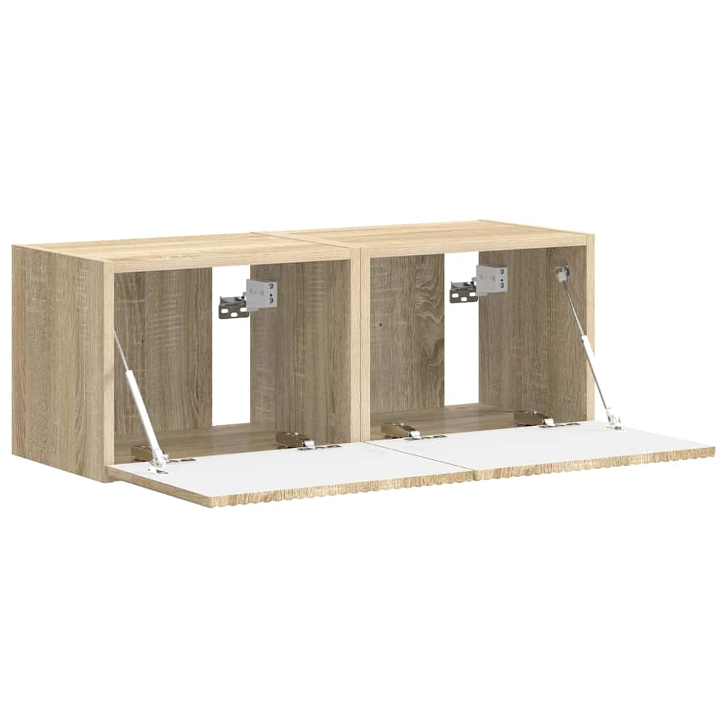 TV-Wandschrank 2 stk. Sonoma Holzwerkstoff
