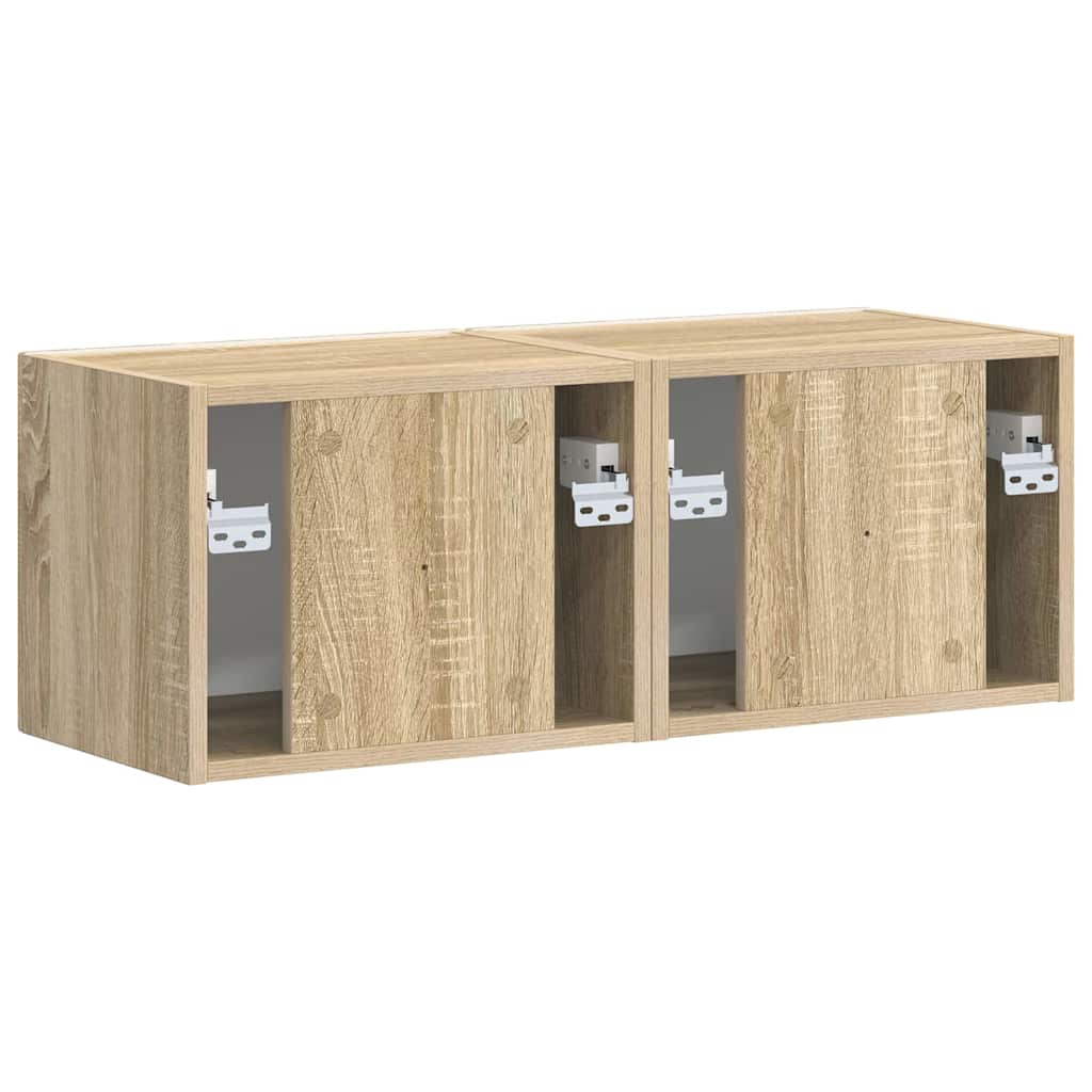 TV-Wandschrank 2 stk. Sonoma Holzwerkstoff