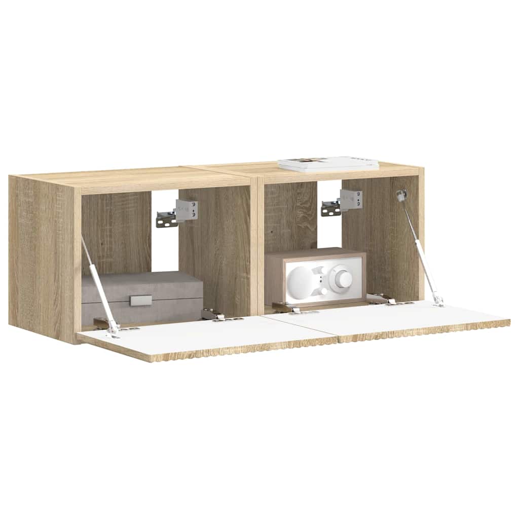 TV-Wandschrank 2 stk. Sonoma Holzwerkstoff