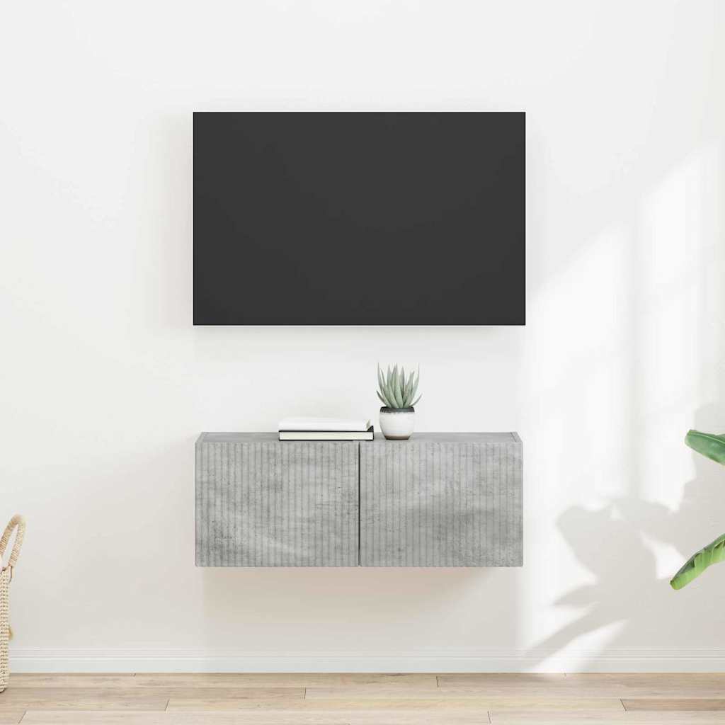 TV-Wandschrank 2 stk. Beton Holzwerkstoff
