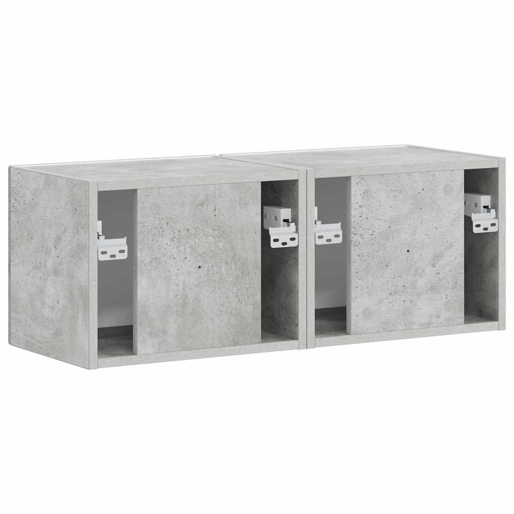 TV-Wandschrank 2 stk. Beton Holzwerkstoff