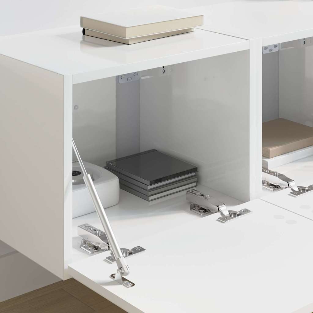 TV-Wandschrank 2 stk. Glänzend Weiß Holzwerkstoff