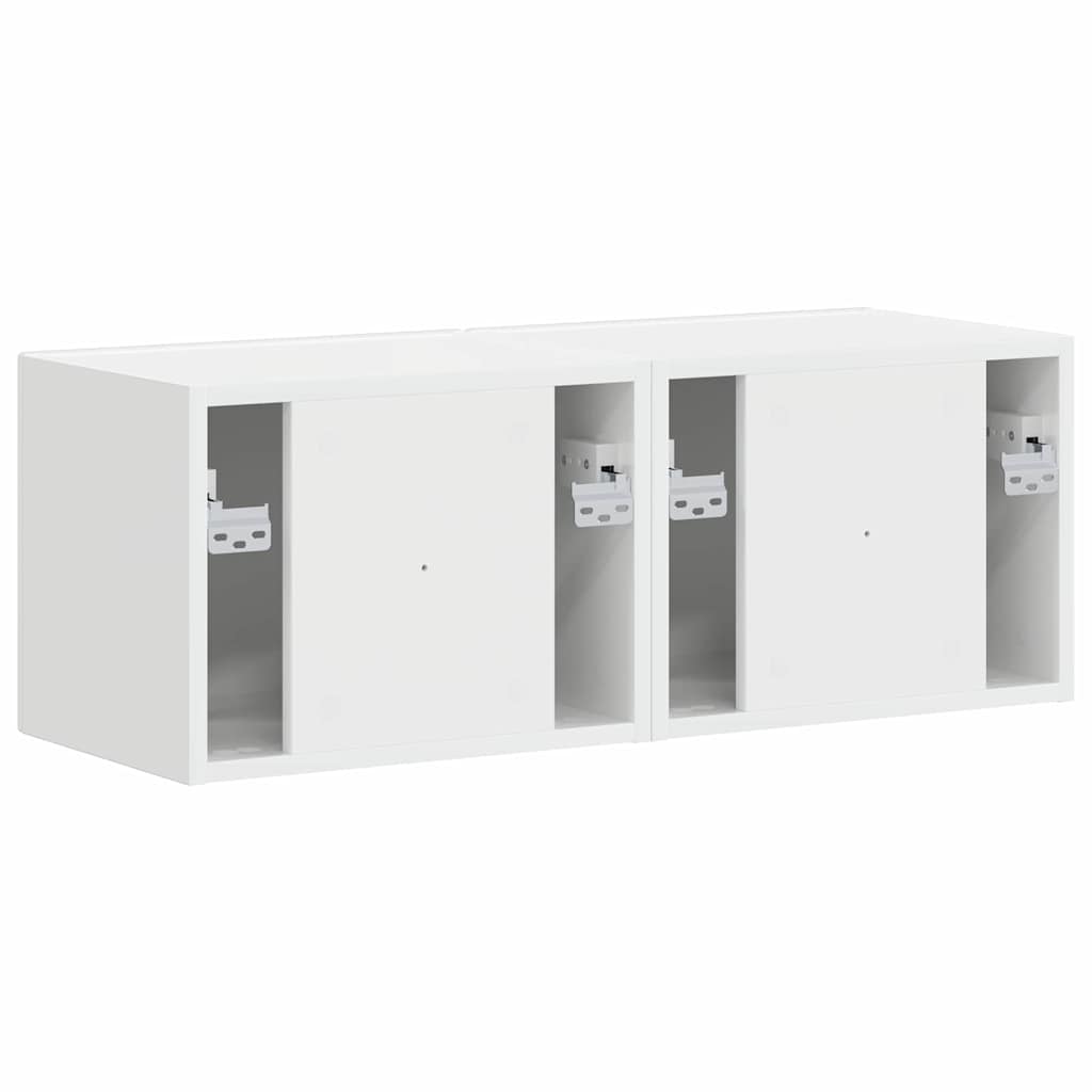 TV-Wandschrank 2 stk. Glänzend Weiß Holzwerkstoff