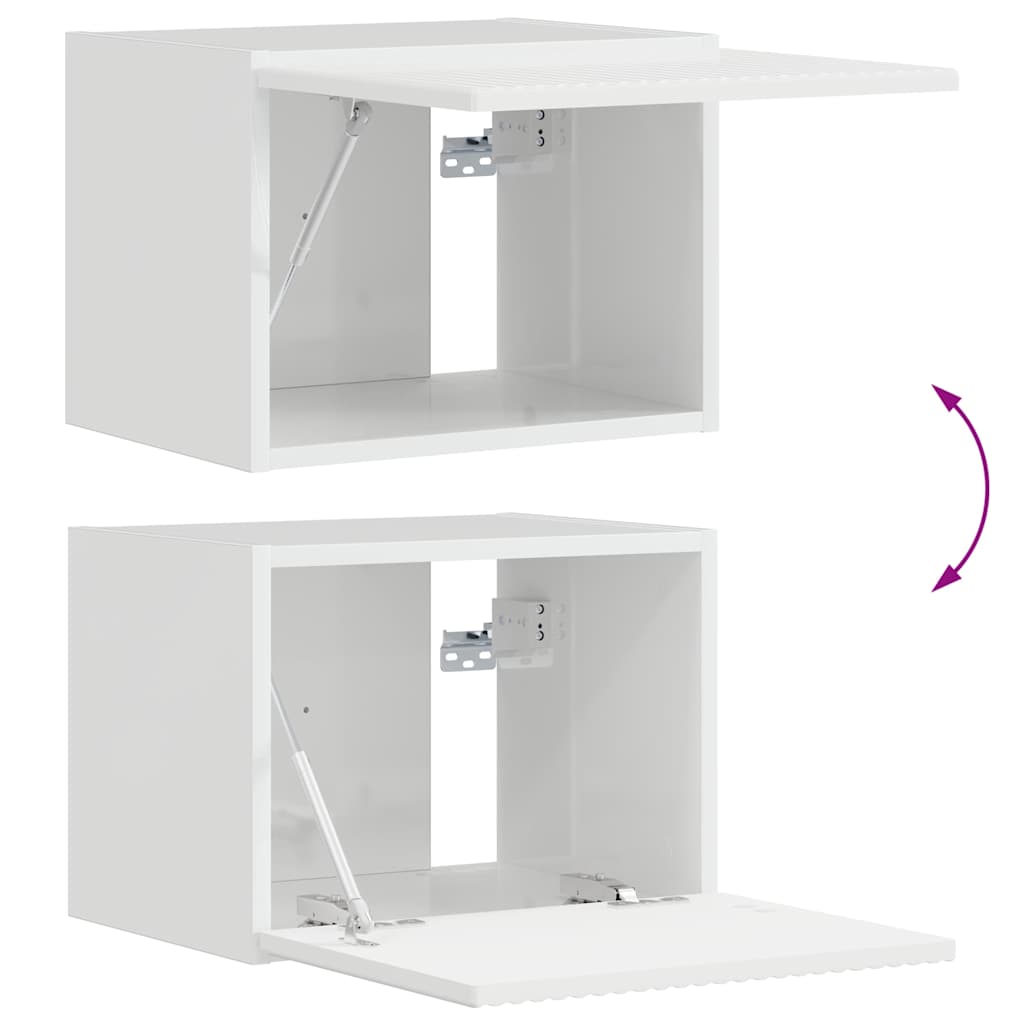 TV-Wandschrank 2 stk. Glänzend Weiß Holzwerkstoff