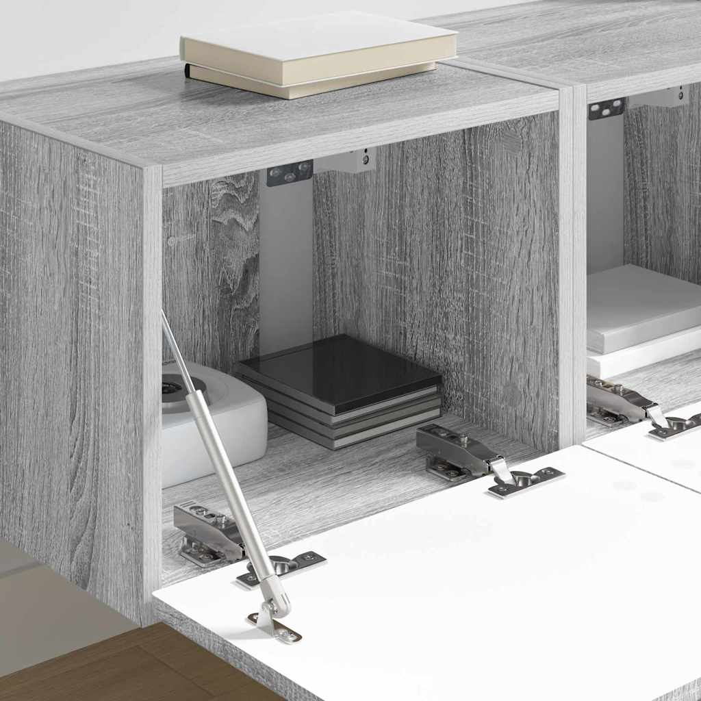 TV-Wandschrank 2 stk. Sonoma-Grau Holzwerkstoff