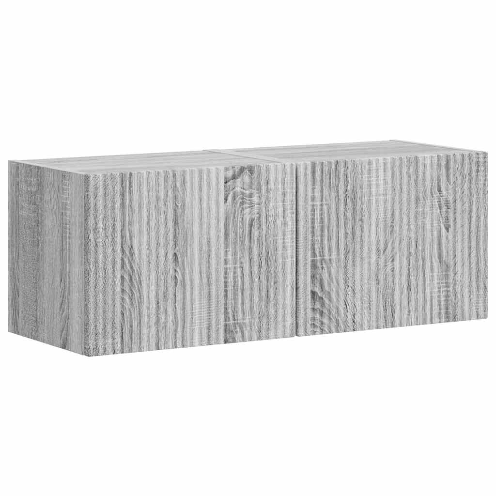 TV-Wandschrank 2 stk. Sonoma-Grau Holzwerkstoff