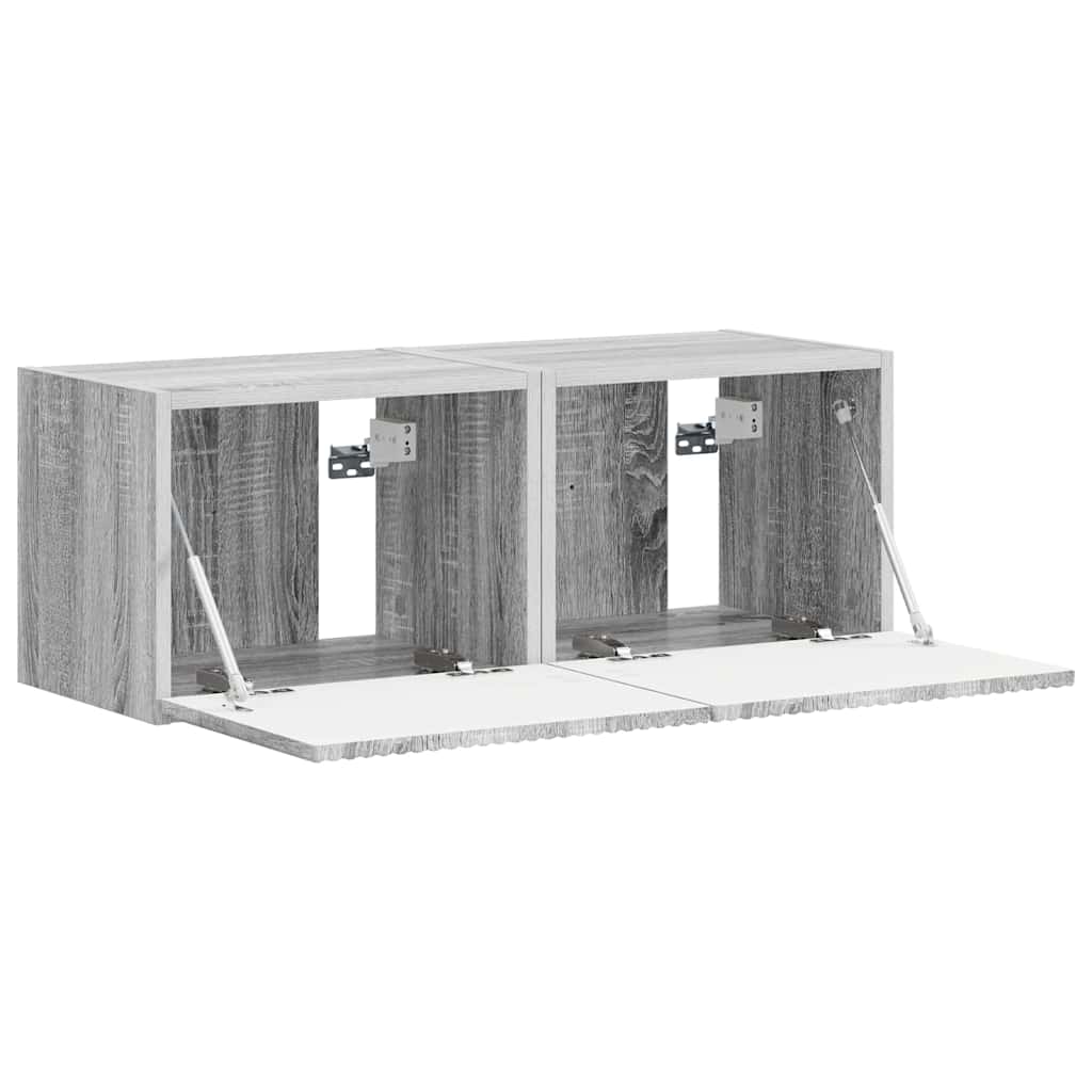 TV-Wandschrank 2 stk. Sonoma-Grau Holzwerkstoff