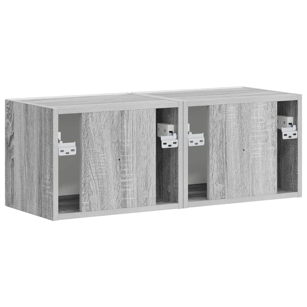 TV-Wandschrank 2 stk. Sonoma-Grau Holzwerkstoff