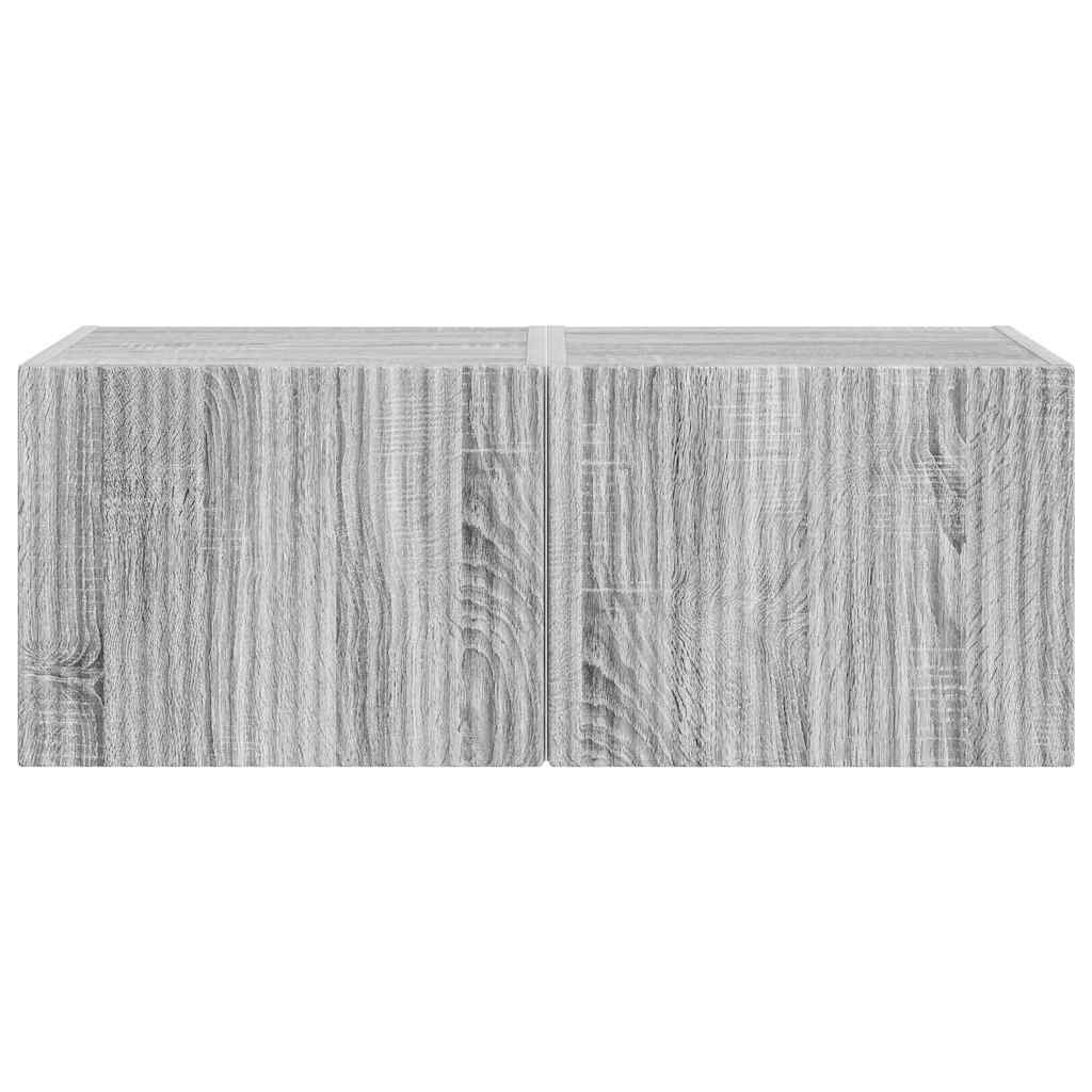 TV-Wandschrank 2 stk. Sonoma-Grau Holzwerkstoff