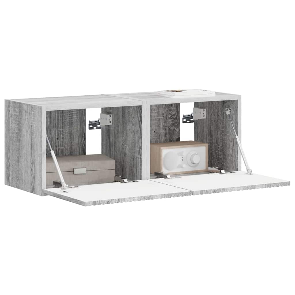 TV-Wandschrank 2 stk. Sonoma-Grau Holzwerkstoff