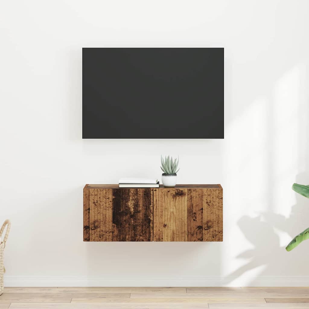 TV-Wandschrank 2 stk. Altholz Holzwerkstoff