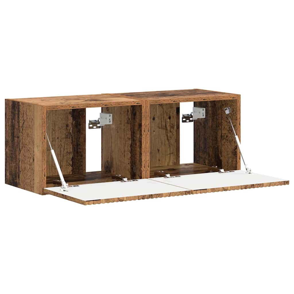 TV-Wandschrank 2 stk. Altholz Holzwerkstoff