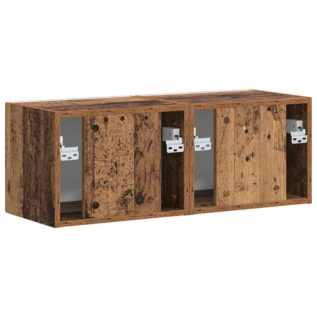 TV-Wandschrank 2 stk. Altholz Holzwerkstoff