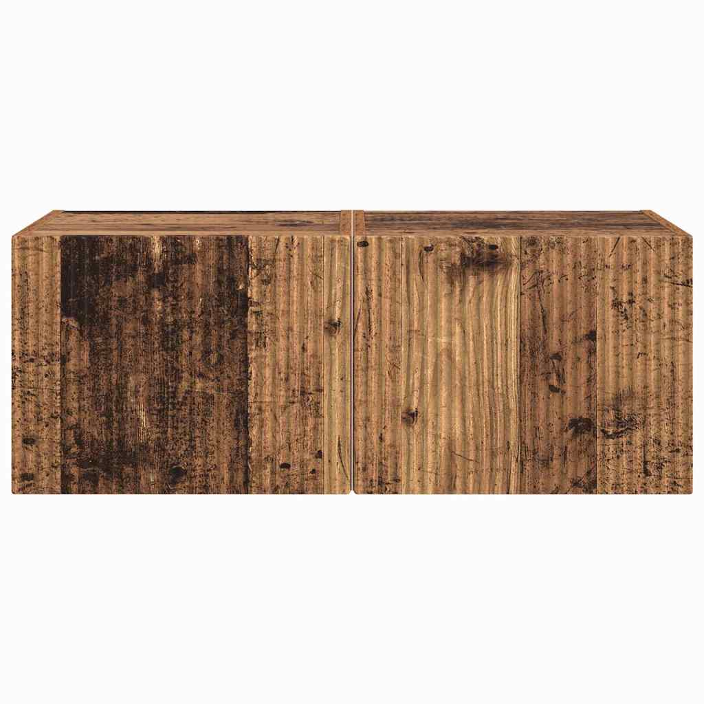 TV-Wandschrank 2 stk. Altholz Holzwerkstoff