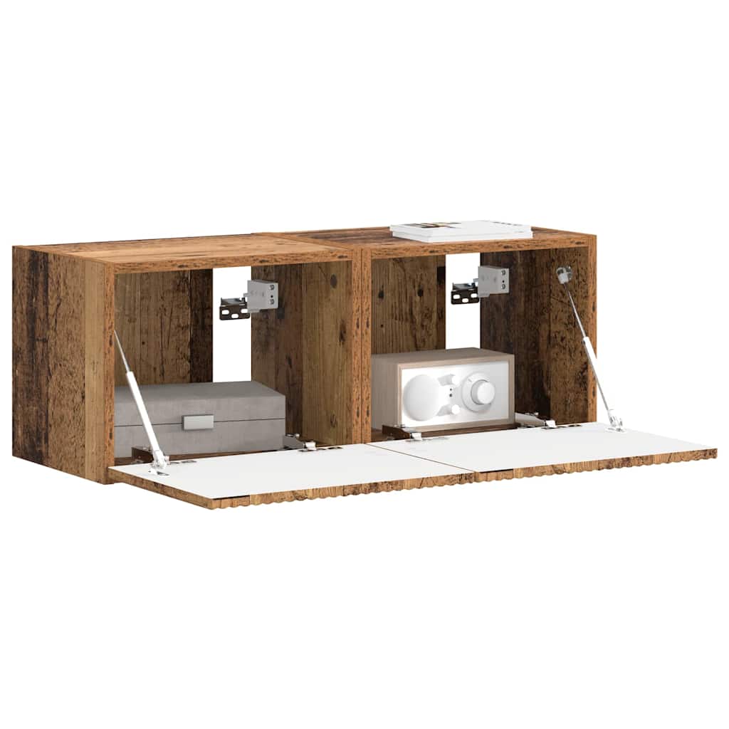 TV-Wandschrank 2 stk. Altholz Holzwerkstoff