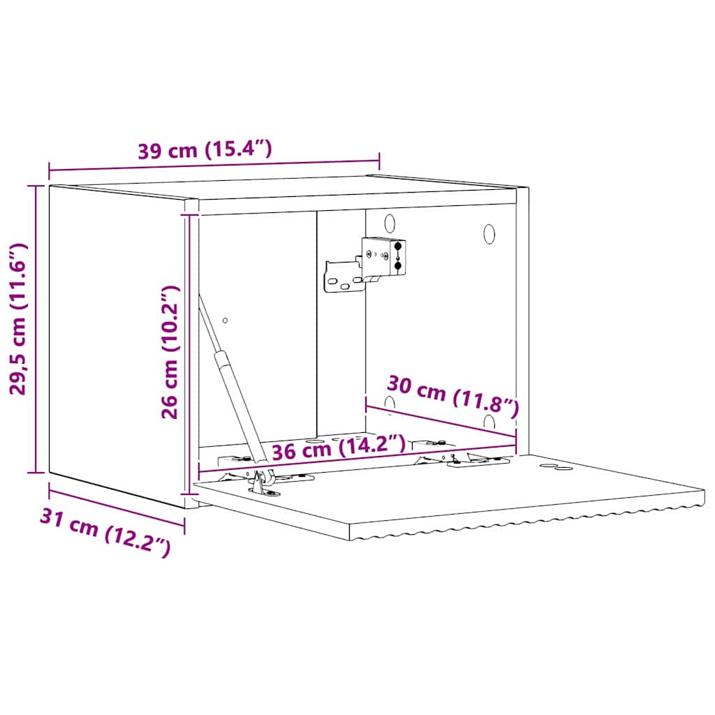 TV-Wandschrank 2 stk. Altholz Holzwerkstoff