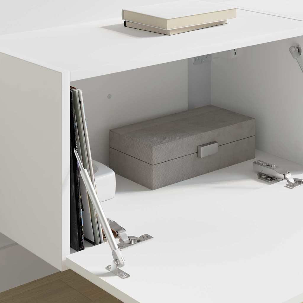 TV-Wandschrank 2 stk. Weiß Holzwerkstoff