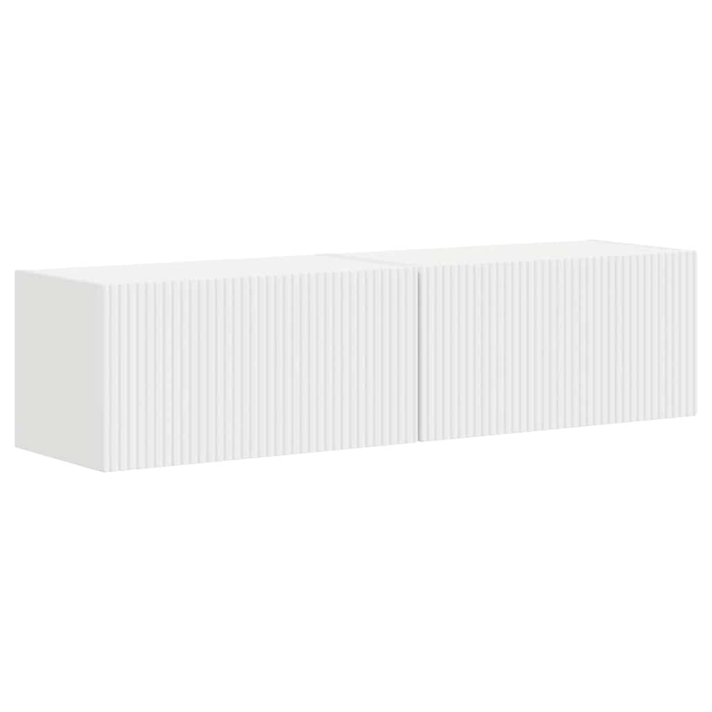 TV-Wandschrank 2 stk. Weiß Holzwerkstoff