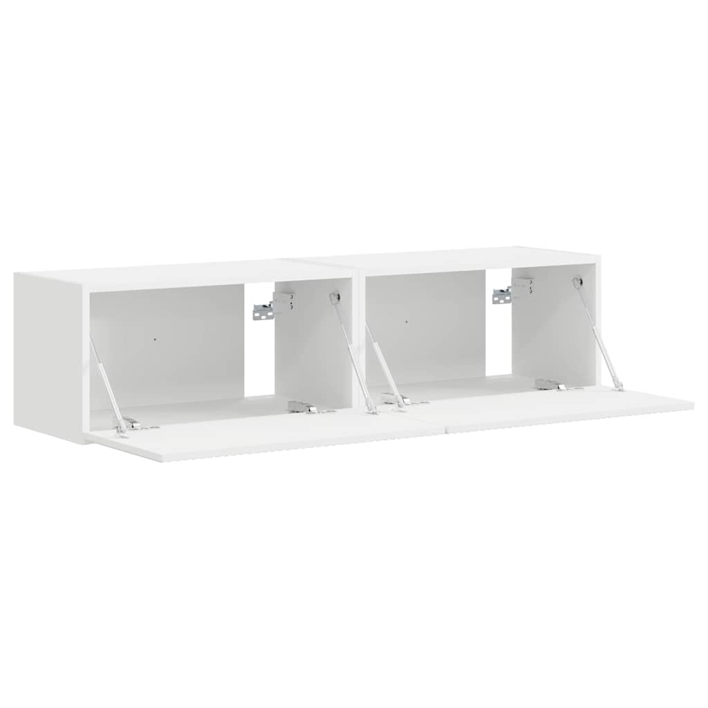 TV-Wandschrank 2 stk. Weiß Holzwerkstoff