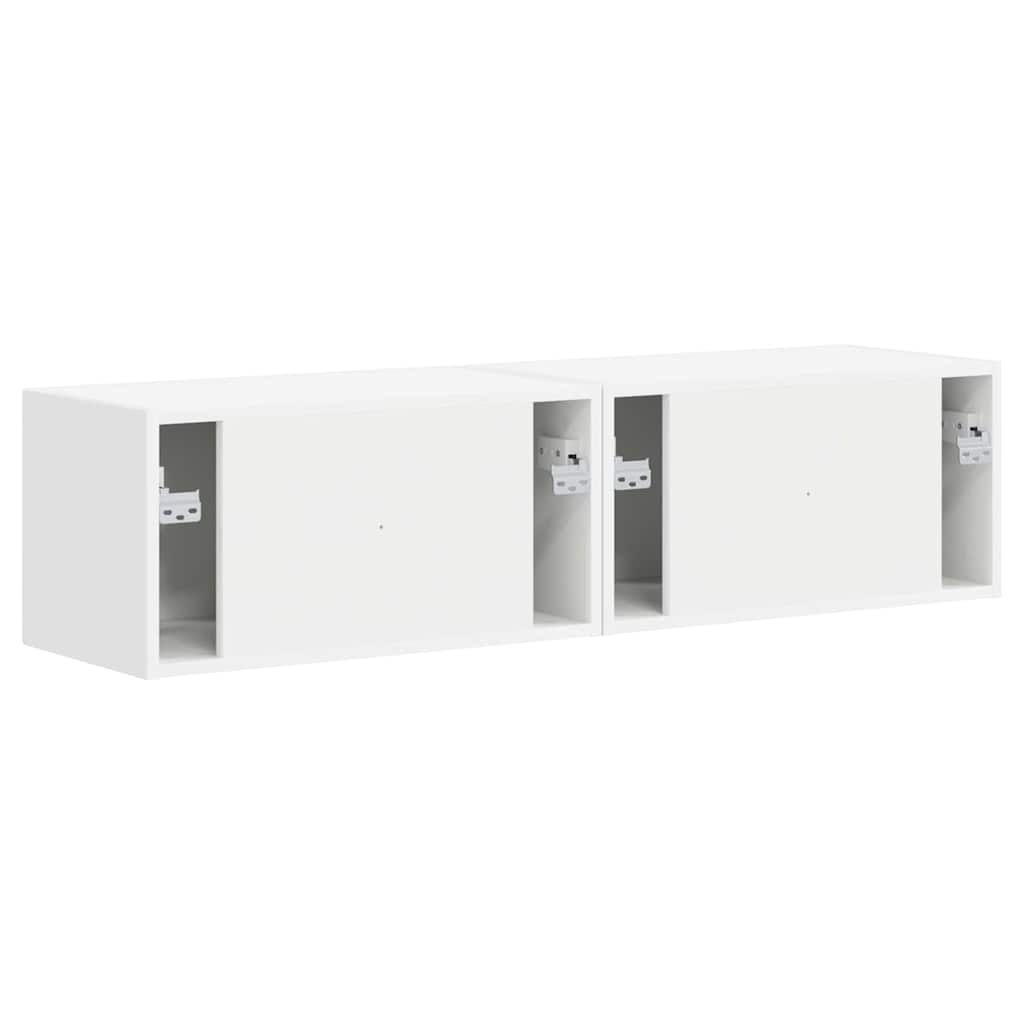 TV-Wandschrank 2 stk. Weiß Holzwerkstoff