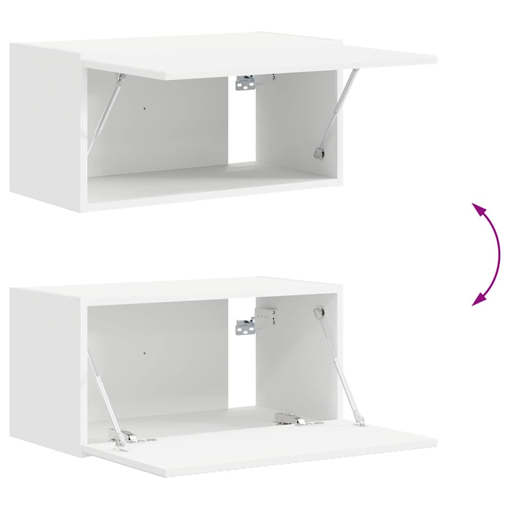 TV-Wandschrank 2 stk. Weiß Holzwerkstoff