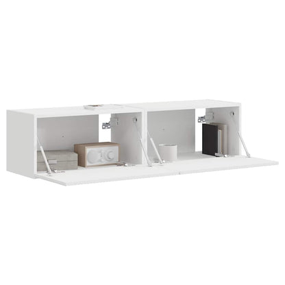 TV-Wandschrank 2 stk. Weiß Holzwerkstoff