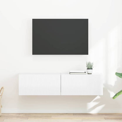 TV-Wandschrank 2 stk. Glänzend Weiß Holzwerkstoff