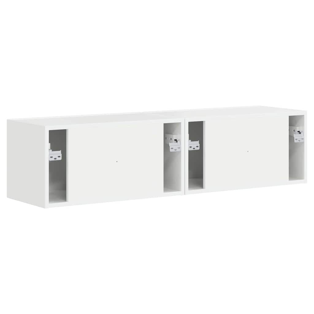TV-Wandschrank 2 stk. Glänzend Weiß Holzwerkstoff