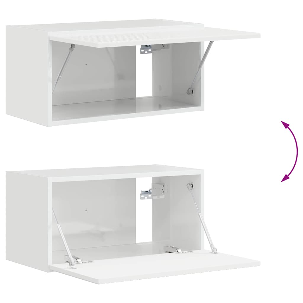 TV-Wandschrank 2 stk. Glänzend Weiß Holzwerkstoff