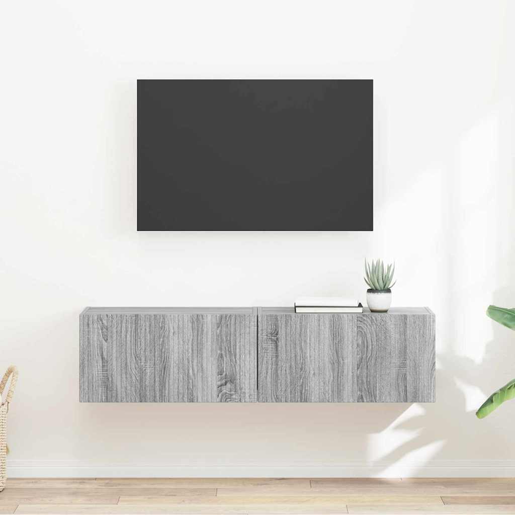 TV-Wandschrank 2 stk. Sonoma-Grau Holzwerkstoff