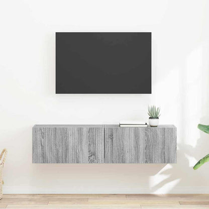 TV-Wandschrank 2 stk. Sonoma-Grau Holzwerkstoff