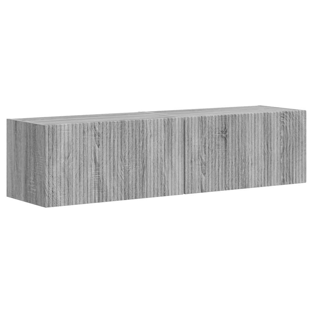 TV-Wandschrank 2 stk. Sonoma-Grau Holzwerkstoff