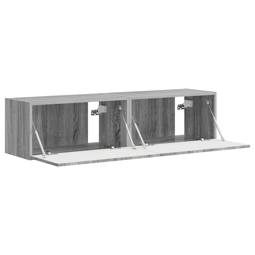 TV-Wandschrank 2 stk. Sonoma-Grau Holzwerkstoff
