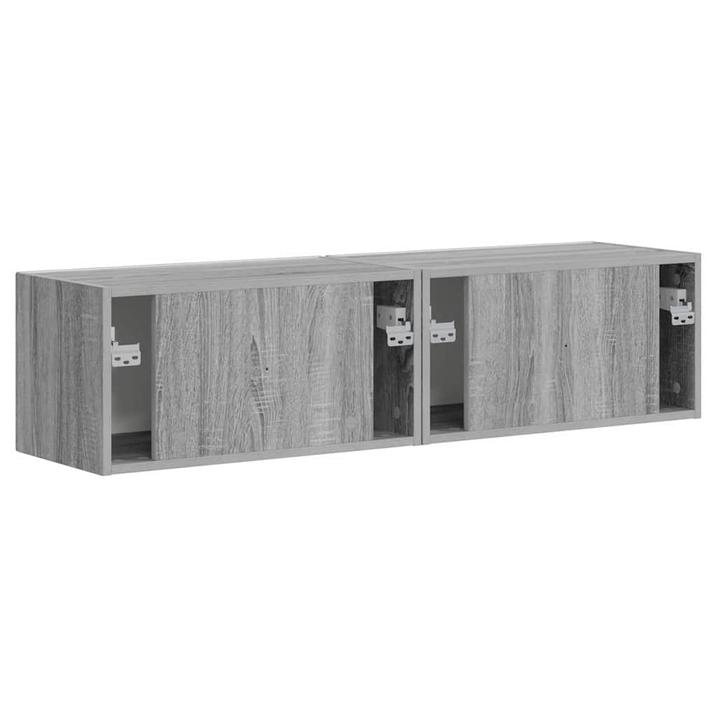 TV-Wandschrank 2 stk. Sonoma-Grau Holzwerkstoff