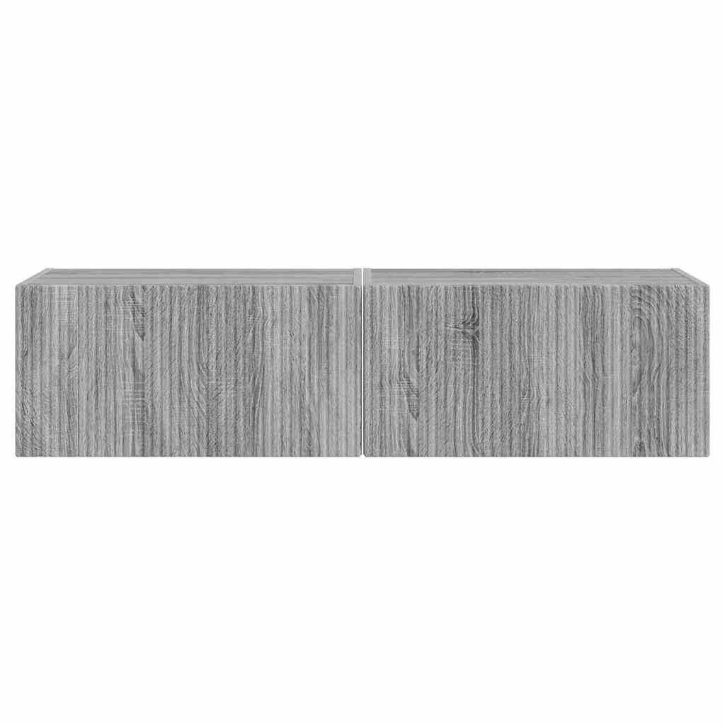 TV-Wandschrank 2 stk. Sonoma-Grau Holzwerkstoff