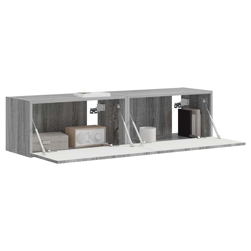 TV-Wandschrank 2 stk. Sonoma-Grau Holzwerkstoff