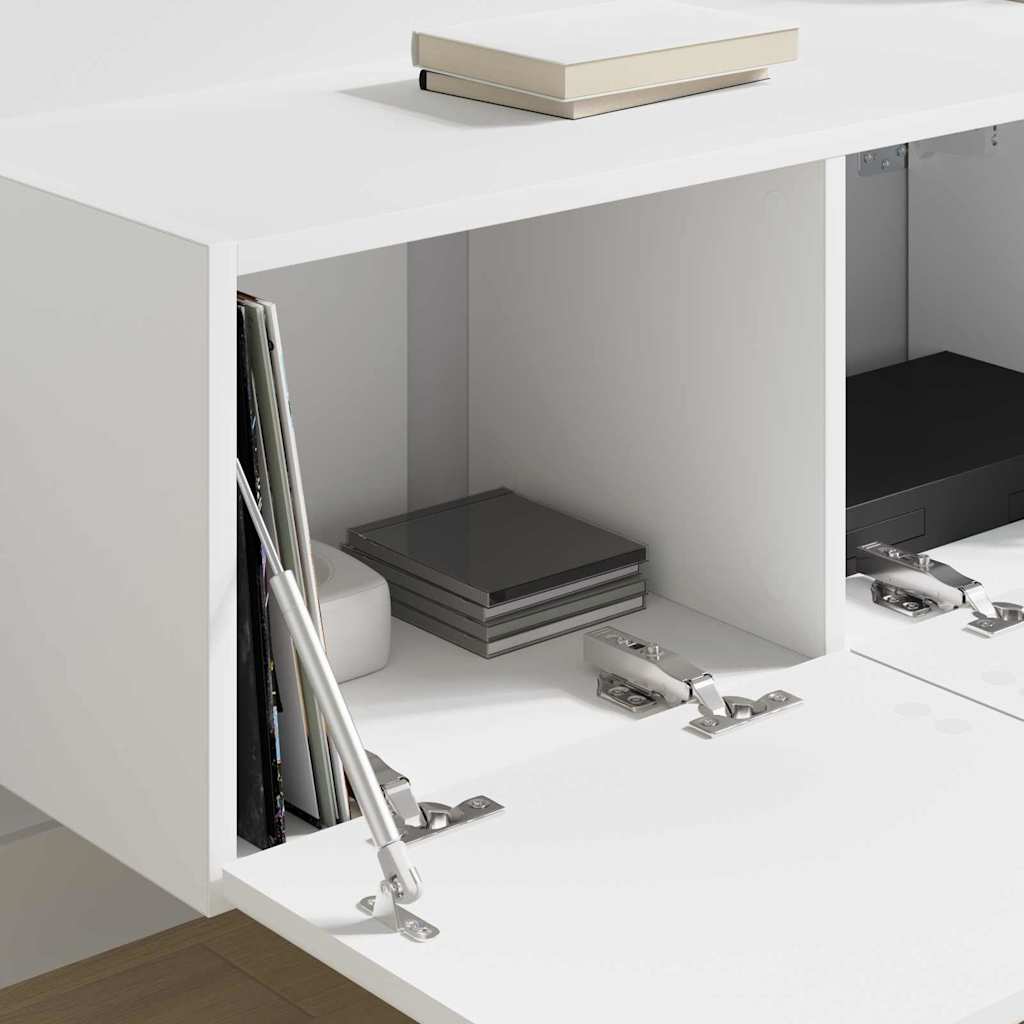 TV-Wandschrank 2 stk. Weiß Holzwerkstoff