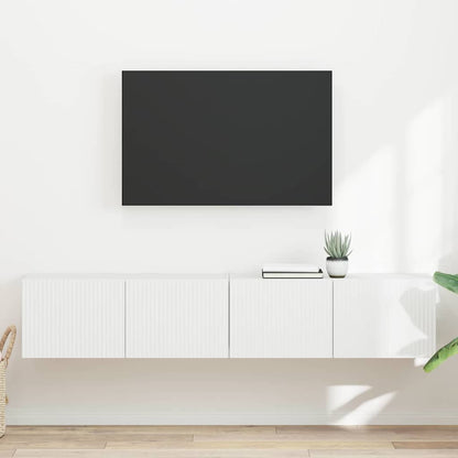 TV-Wandschrank 2 stk. Weiß Holzwerkstoff