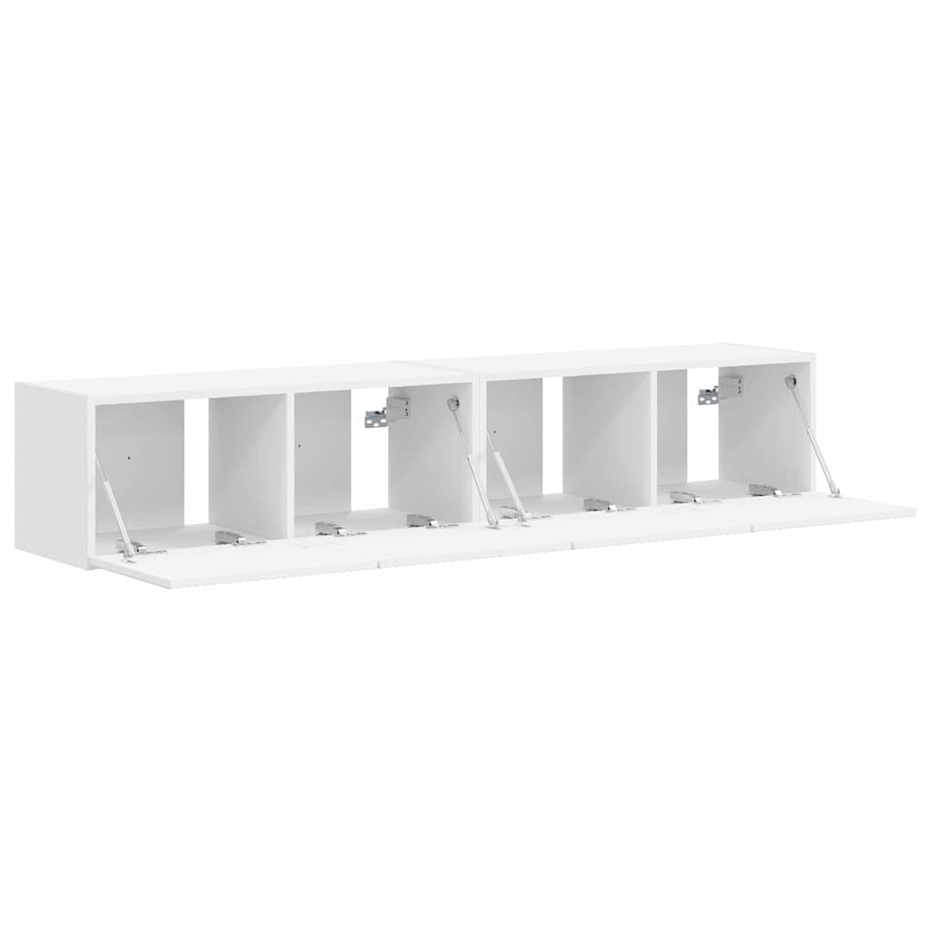 TV-Wandschrank 2 stk. Weiß Holzwerkstoff