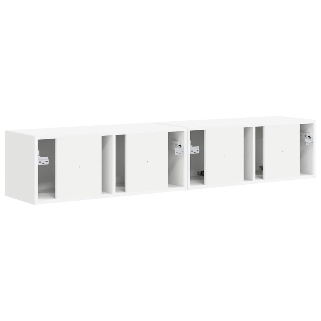 TV-Wandschrank 2 stk. Weiß Holzwerkstoff