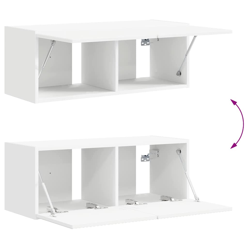 TV-Wandschrank 2 stk. Weiß Holzwerkstoff