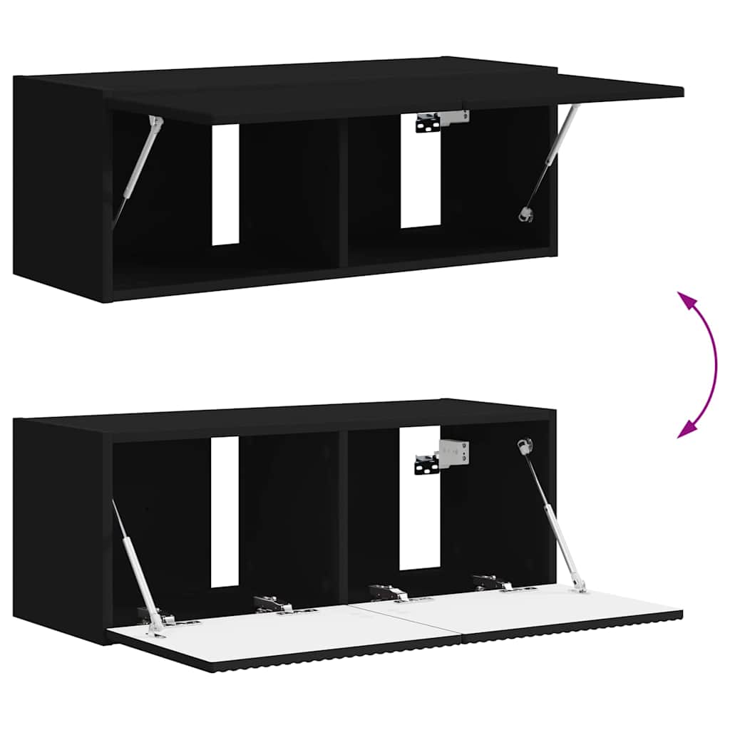 TV-Wandschrank 78,5 x 31 x 29,5 cm Schwarz Holzwerkstoff